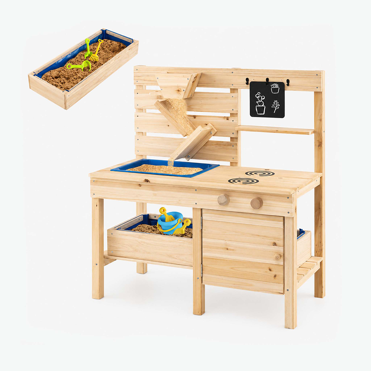 Outdoor Mud Kitchen with Detachable Sandbox