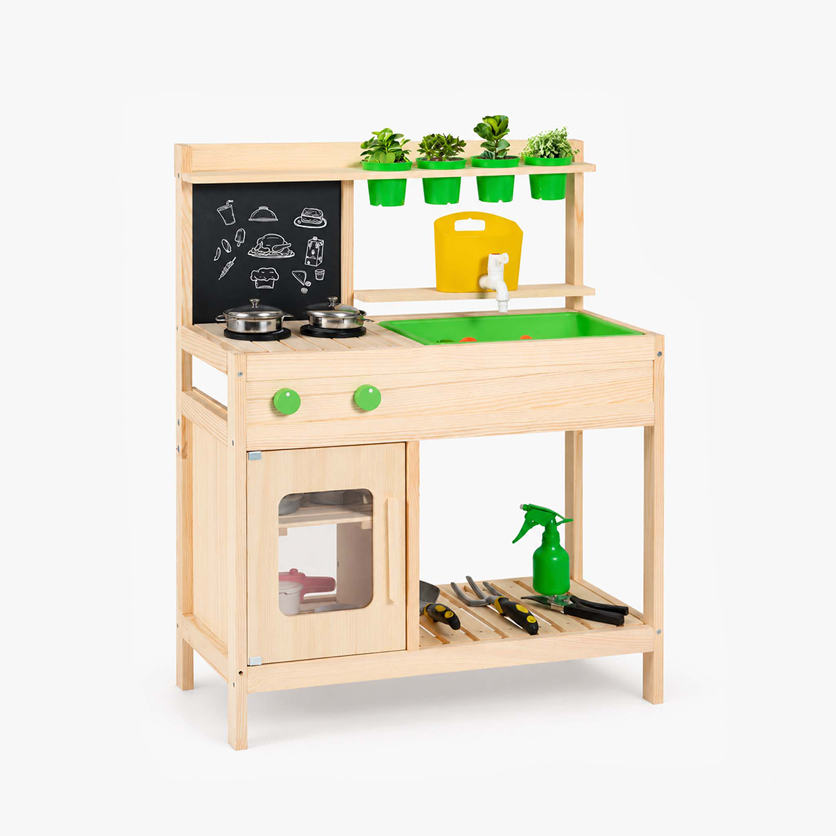 Wooden Kids Outdoor Mud Kitchen with Chalkboard