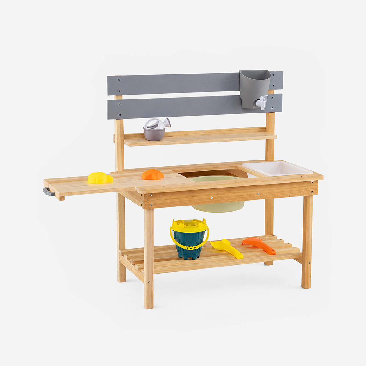 Spacious Outdoor Mud Kitchen with Water Tank & Extended Prep Table