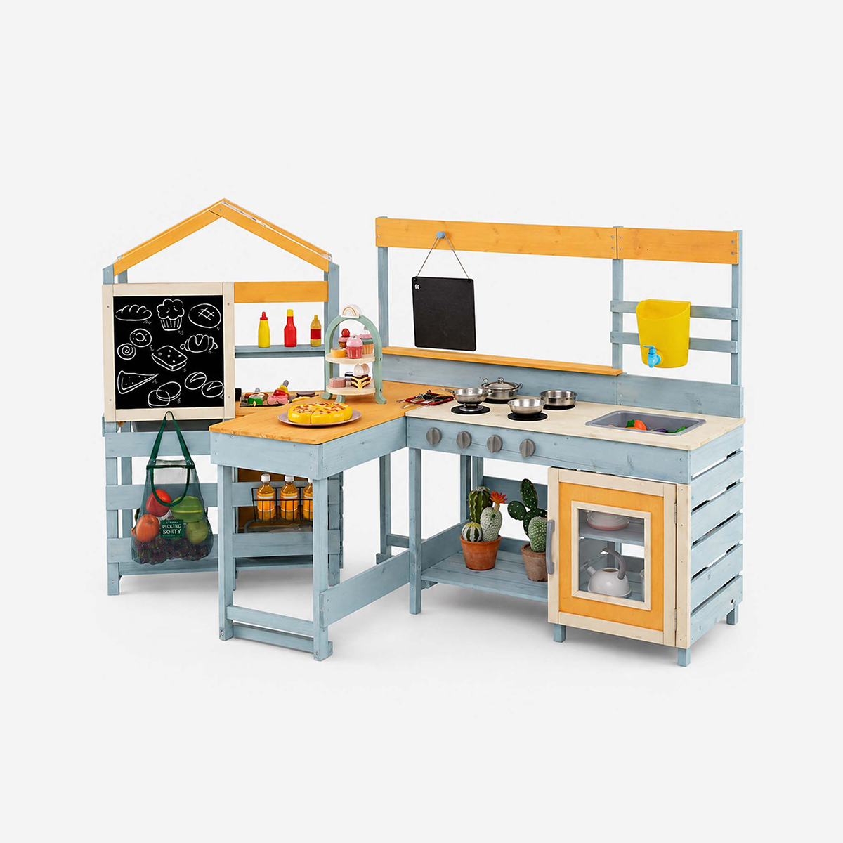 Kids Outdoor Play Complex with BBQ Grill & Picnic Table