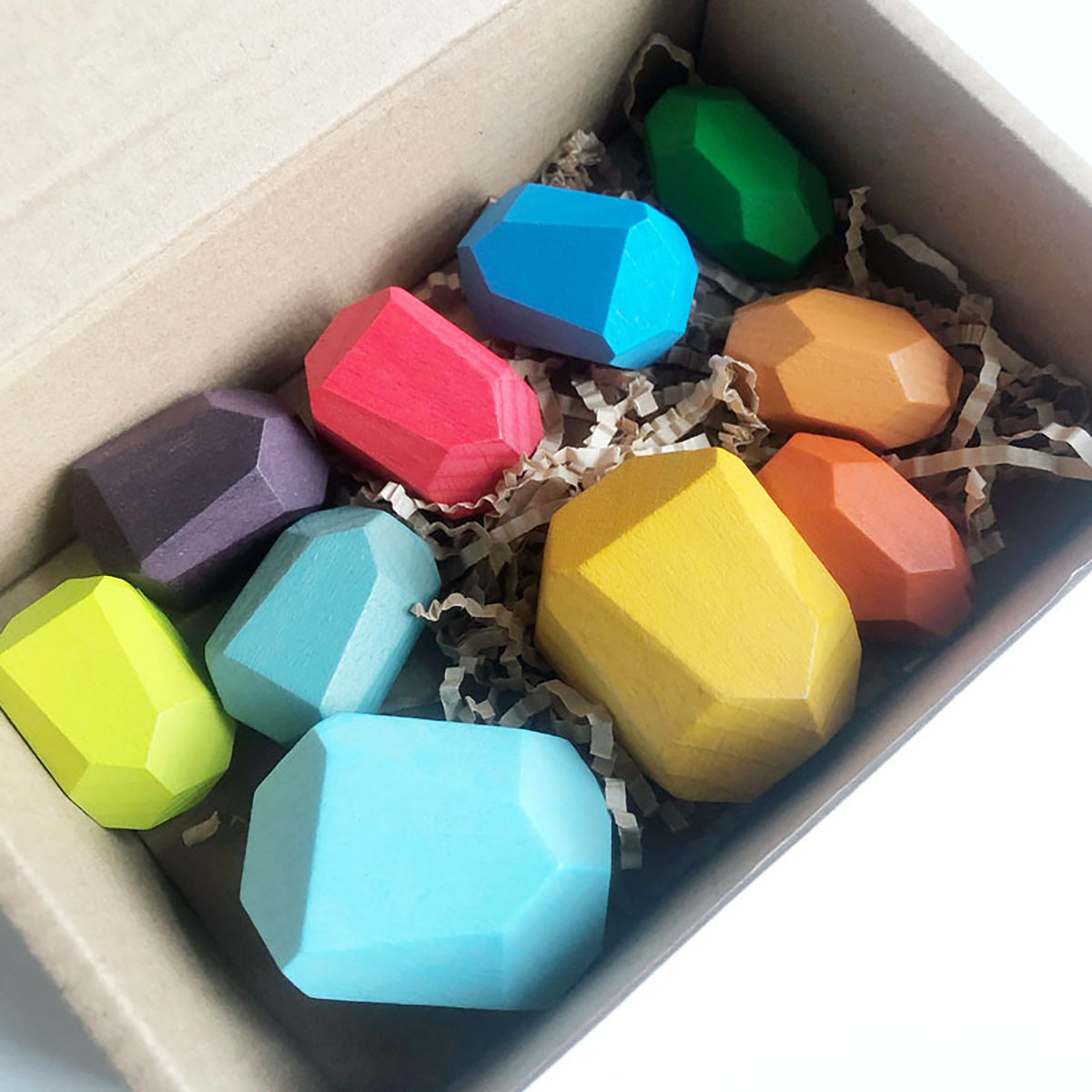 10 PCS Wooden Stone Stacking Blocks