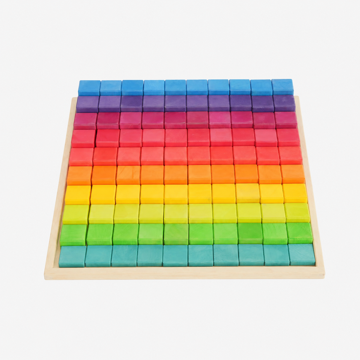 100 Pcs Large Wooden Stepped Counting Blocks Set