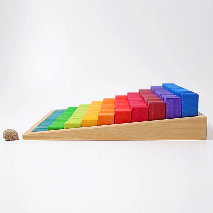 100 Pcs Large Wooden Stepped Counting Blocks Set