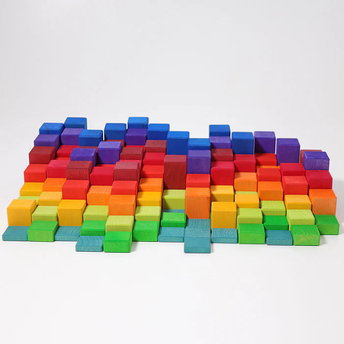 100 Pcs Large Wooden Stepped Counting Blocks Set