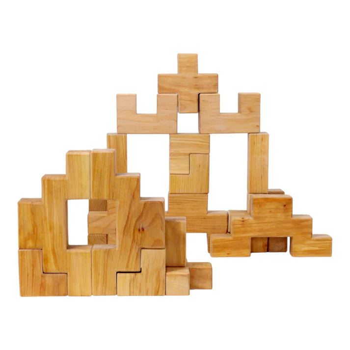 19-Piece Wooden Stairway Building Blocks