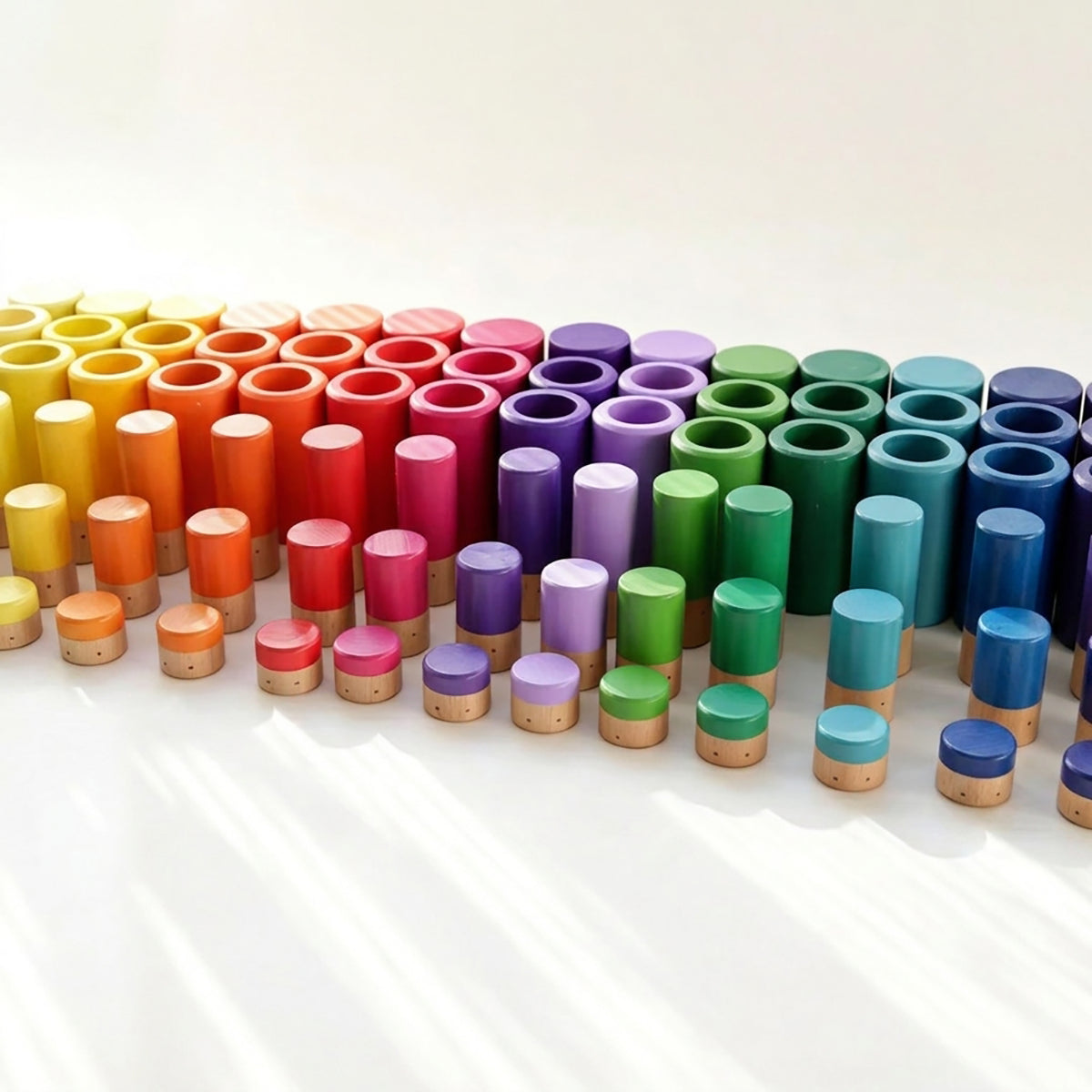 72-Piece Wooden Sorting Open-Ended Waldorf Nesting & Stacking Toy