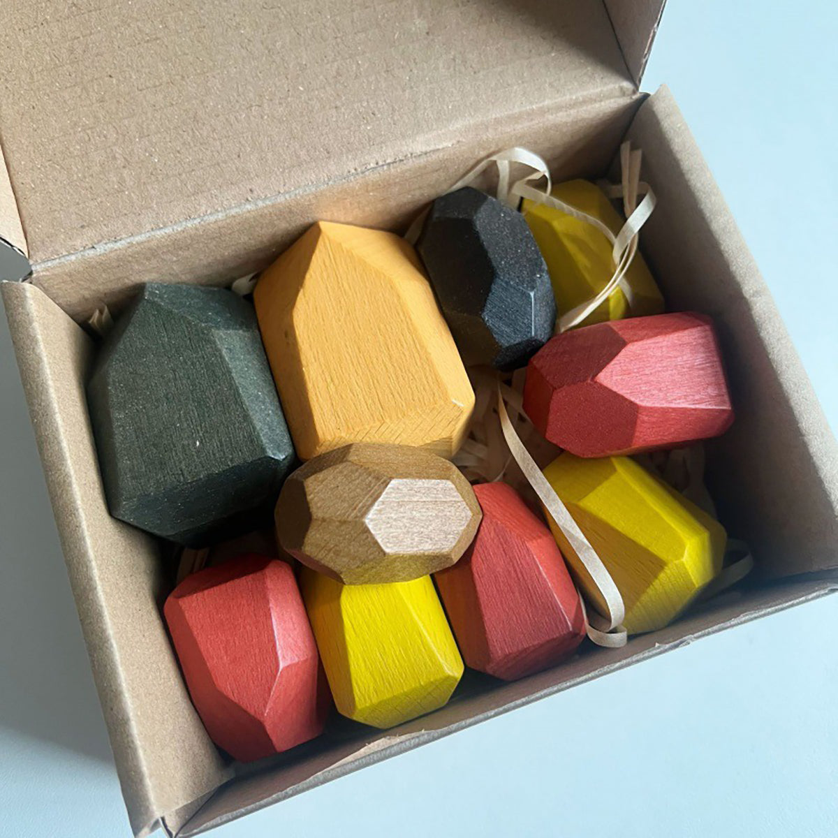 10 PCS Wooden Stone Stacking Blocks