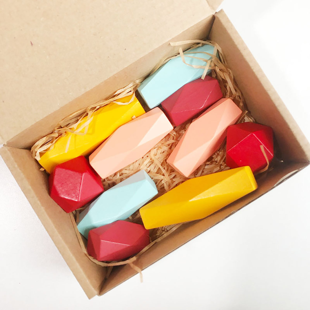 10 PCS Wooden Stone Stacking Blocks