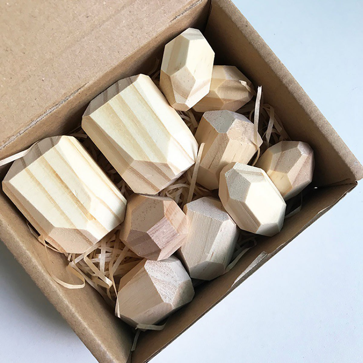 10 PCS Wooden Stone Stacking Blocks