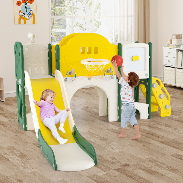 Toddler Indoor Playground with Slide and Crawl Tunnel
