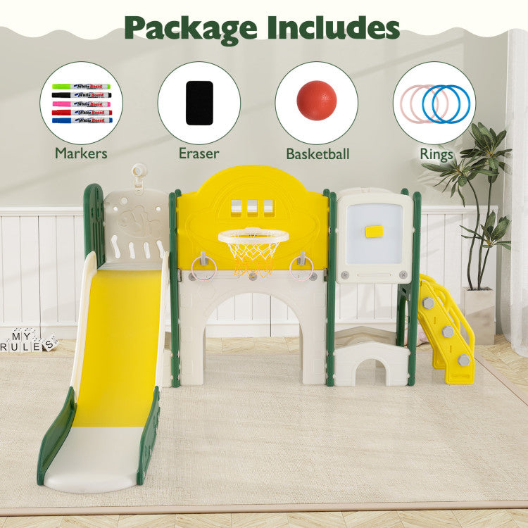Toddler Indoor Playground with Slide and Crawl Tunnel