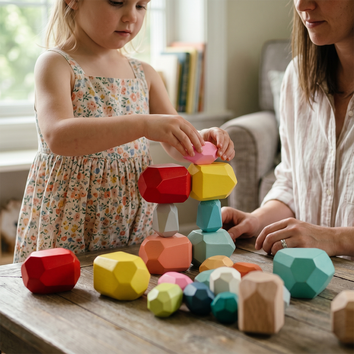 Wooden Stone Stacking Blocks Bundle