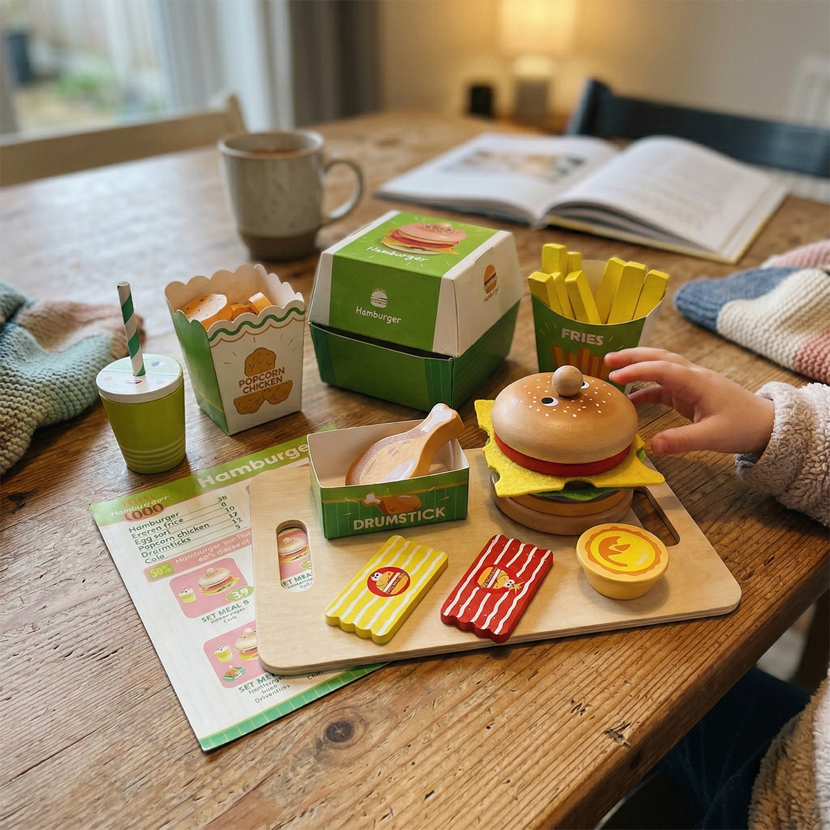 Hicooo® | Wooden Hamburger Food Set