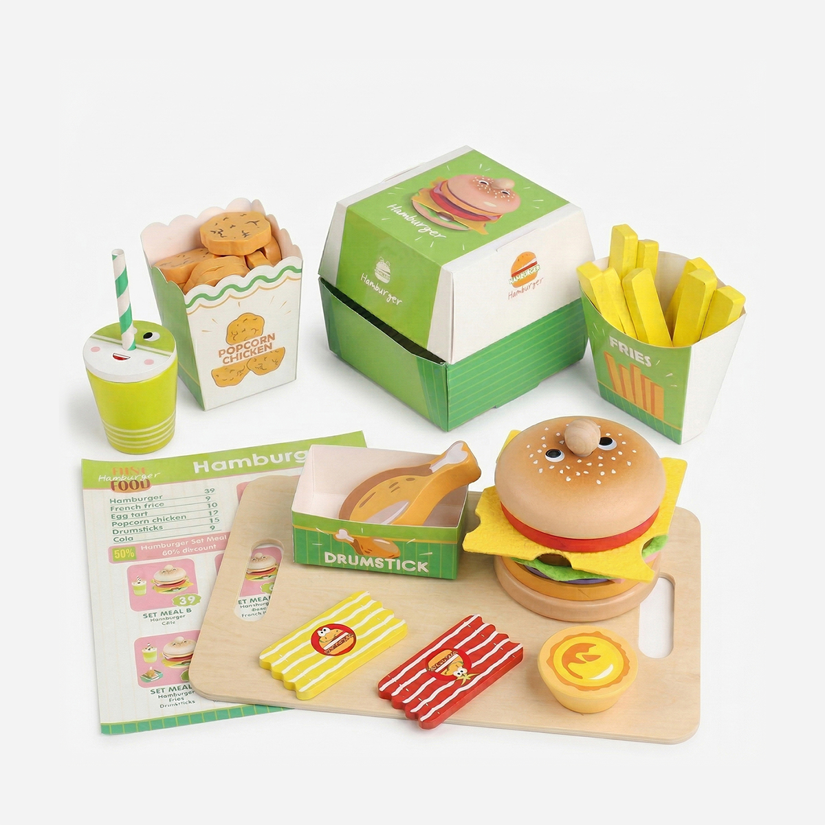 Hicooo® | Wooden Hamburger Food Set