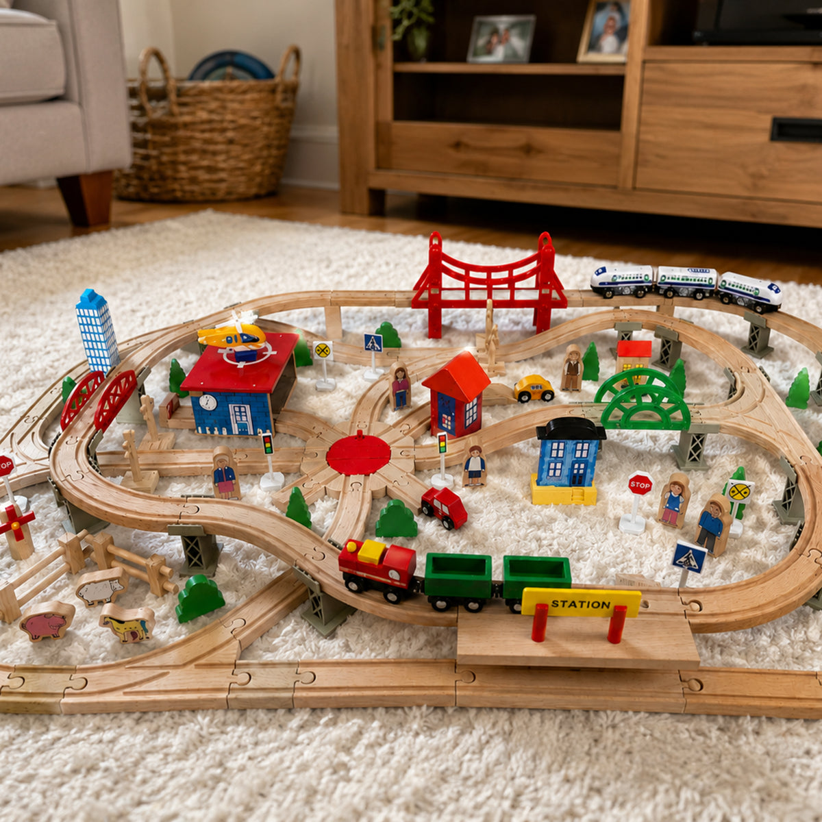 Hicooo® | Wooden Train Track Set