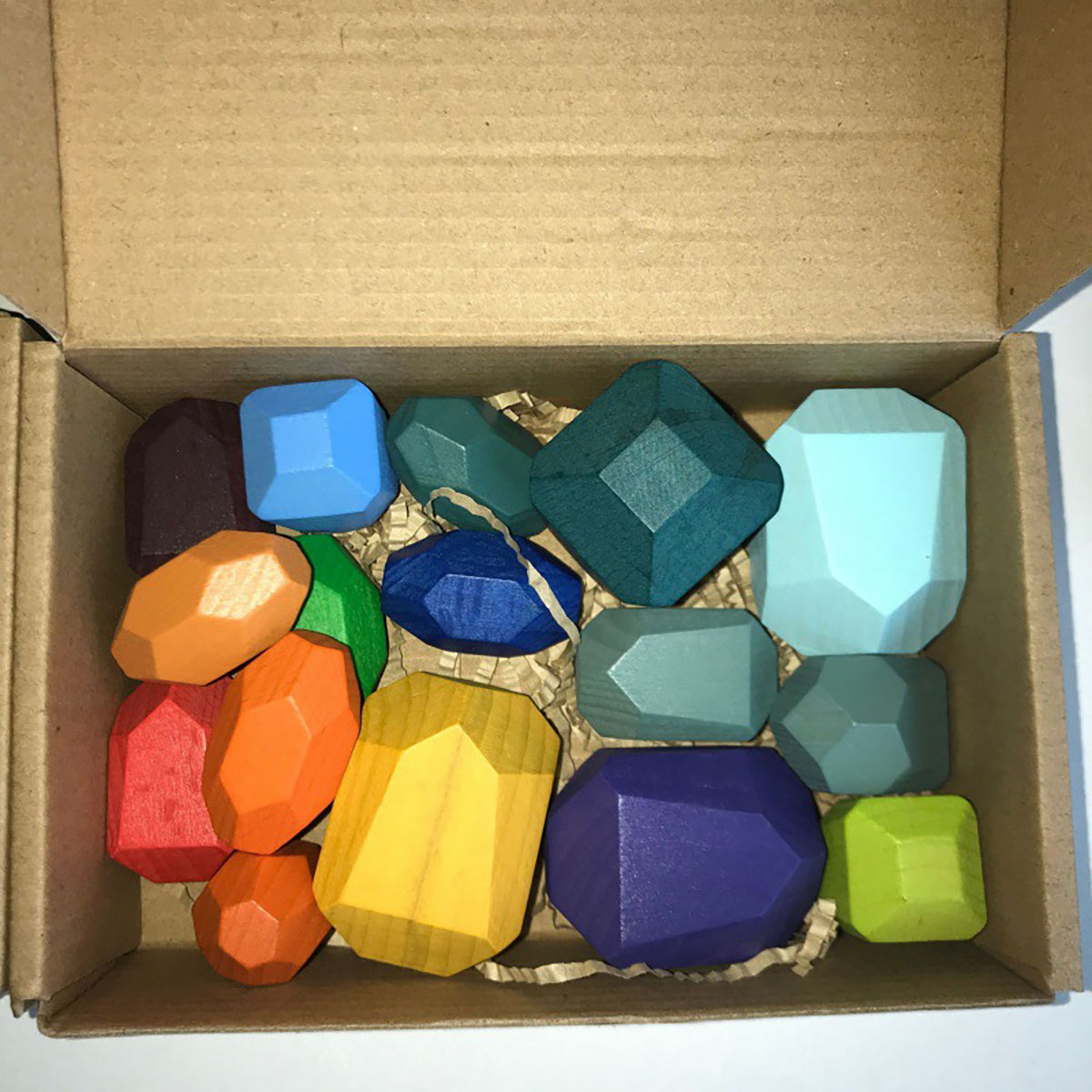 16 PCS Wooden Stone Stacking Blocks