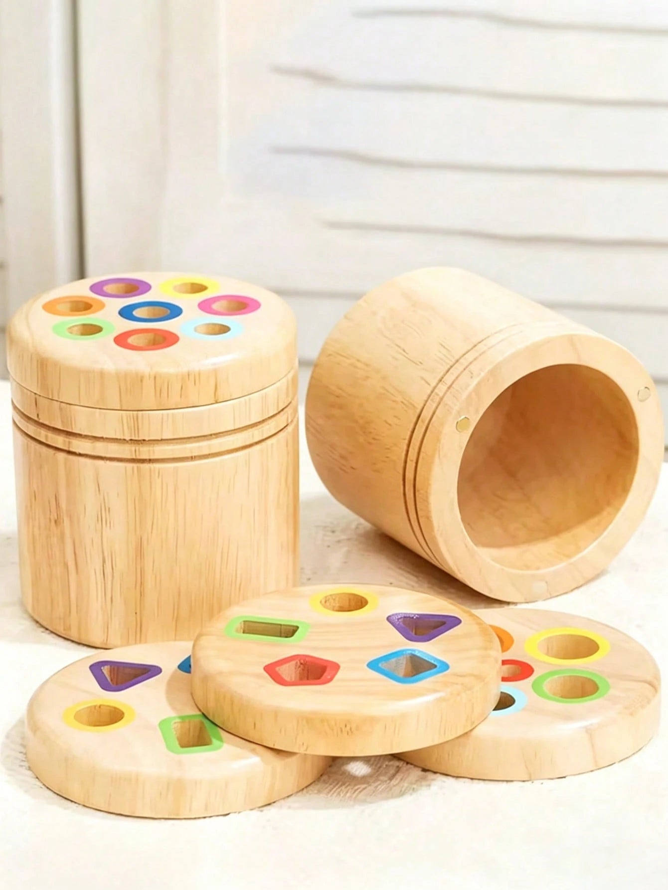 Rainbow Wooden Color Sorting Activity Set