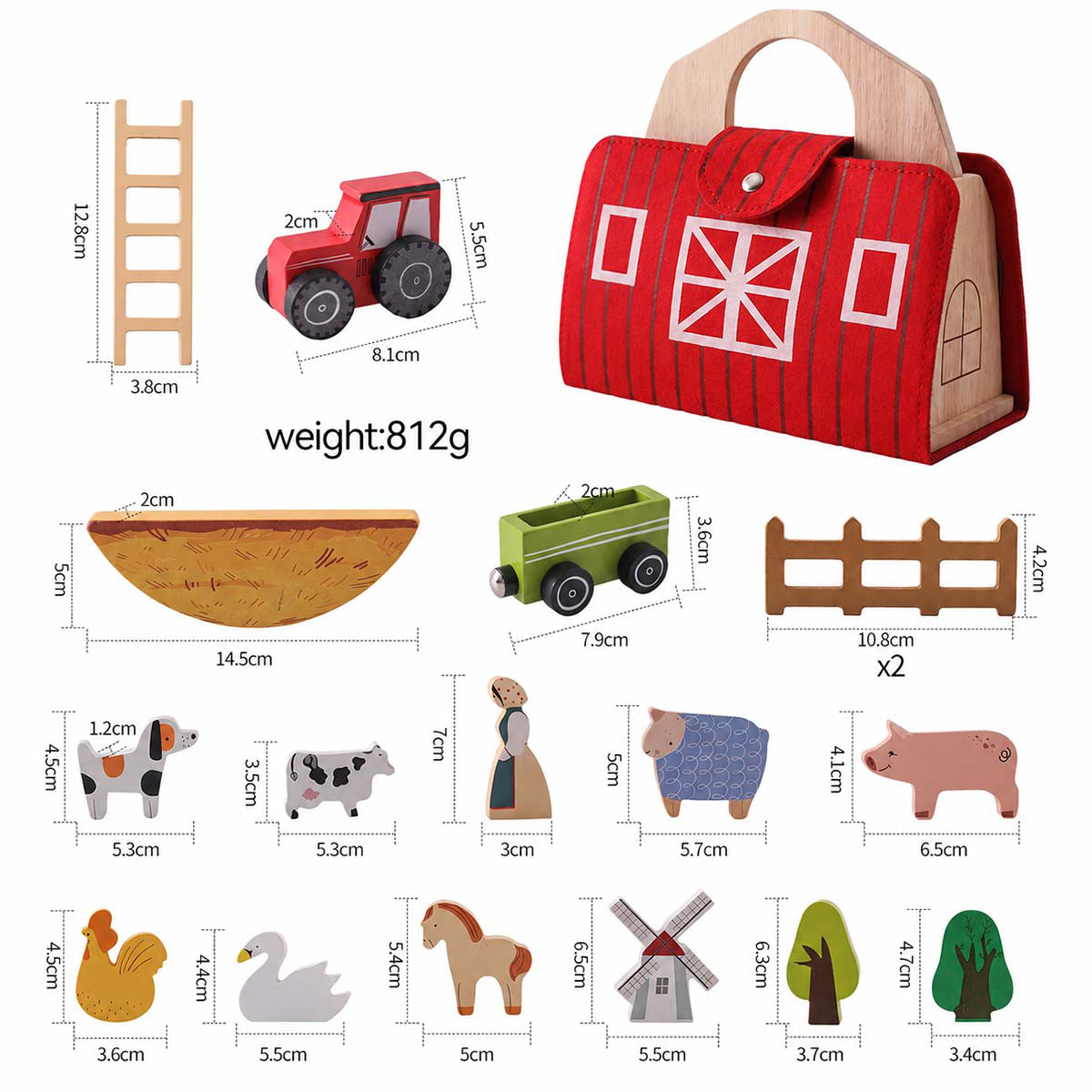 Montessori Wooden Farm Playset