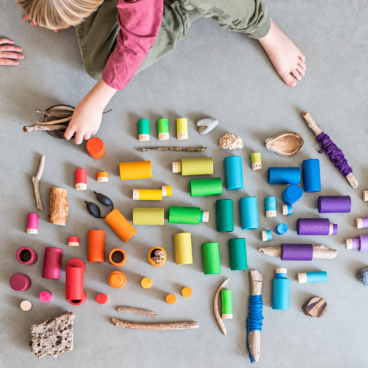 Wooden Sorting And Stacking Toy For Open Ended Play