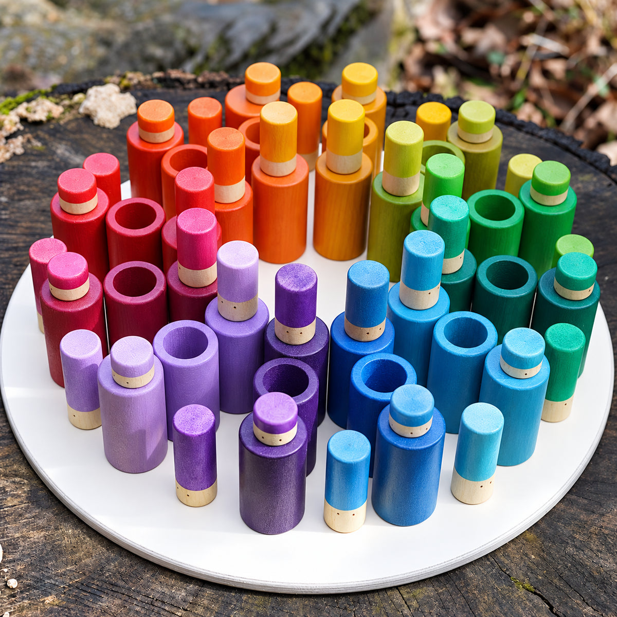 Wooden Sorting And Stacking Toy For Open Ended Play
