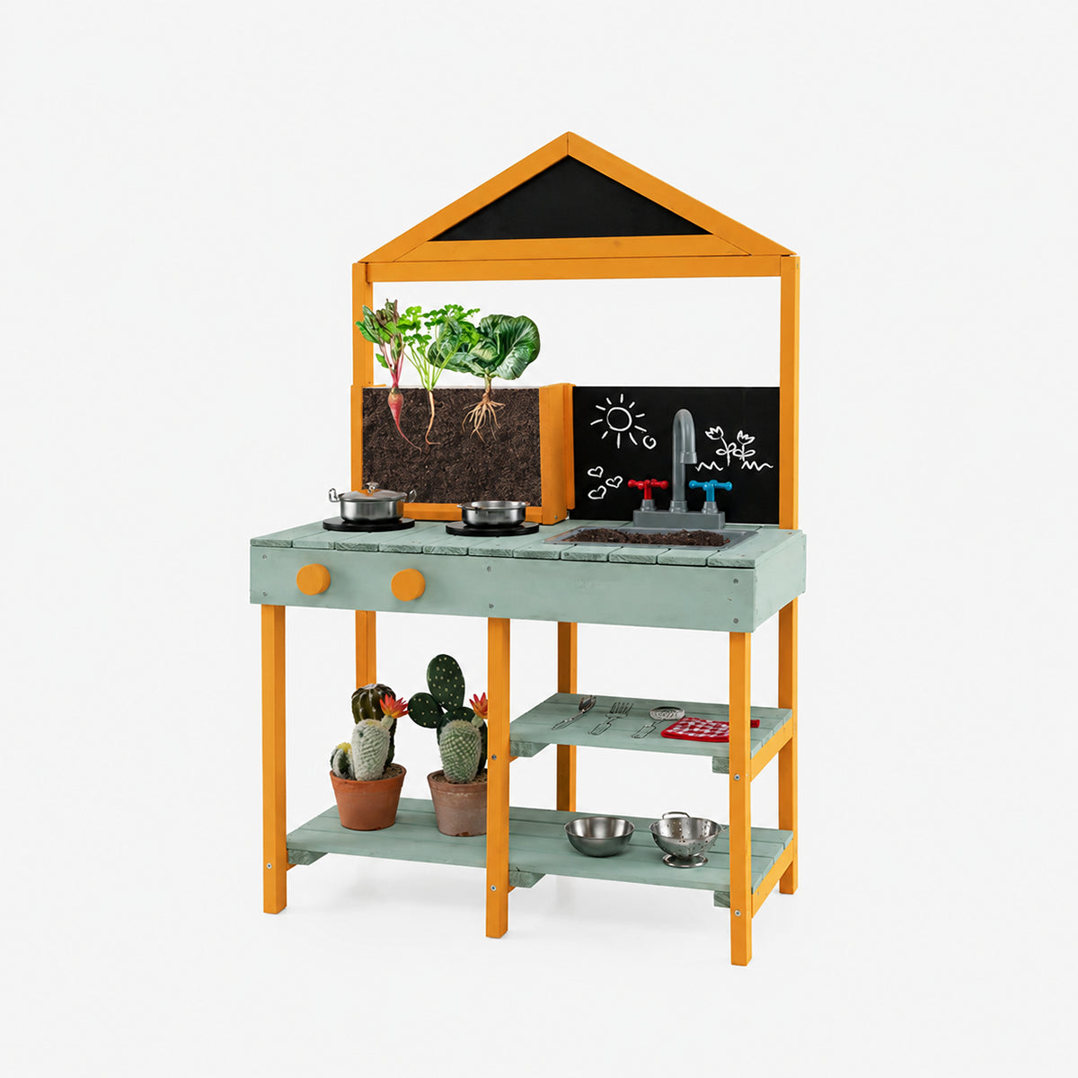 Kids Outdoor Mud Kitchen with Transparent Root Viewer