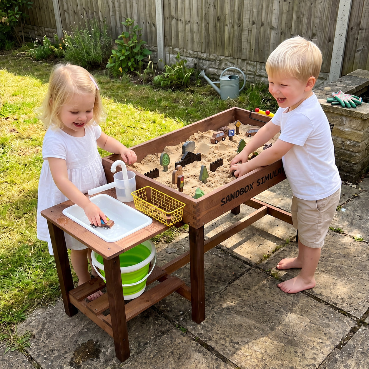 Elevated Wooden Sandbox for Kids