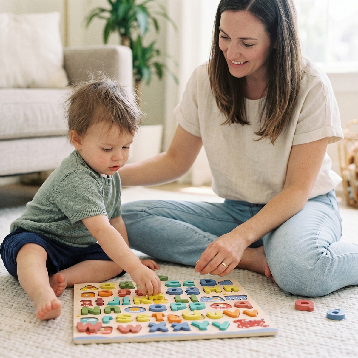 Hicooo® | Wooden Alphabet Puzzle Set