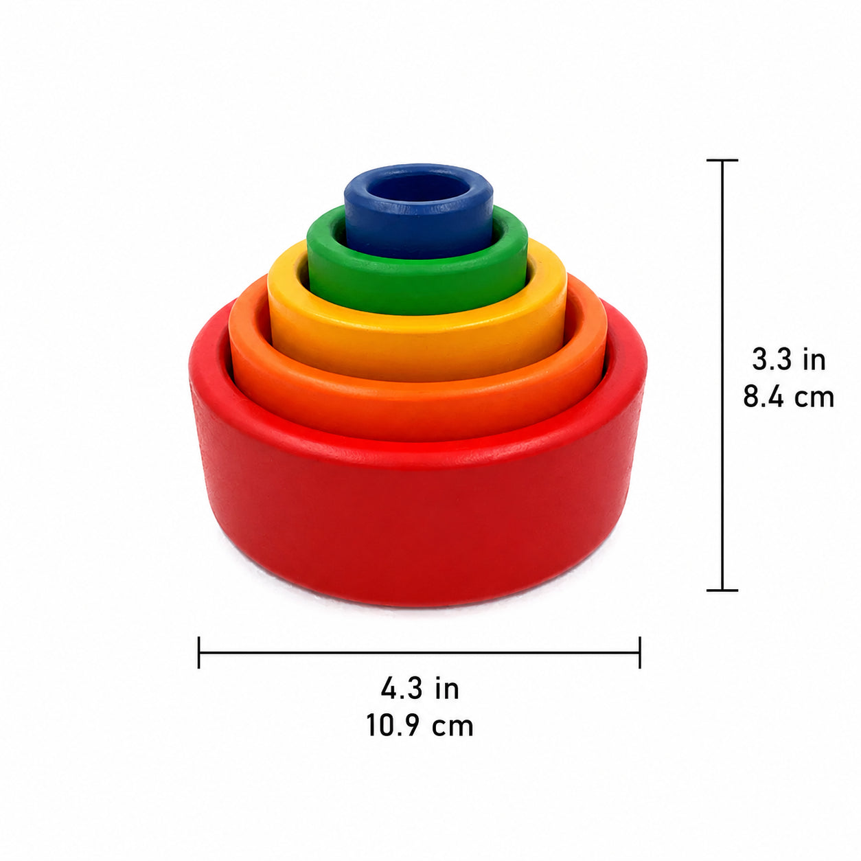 5-Piece Montessori Wooden Nesting & Stacking Bowls