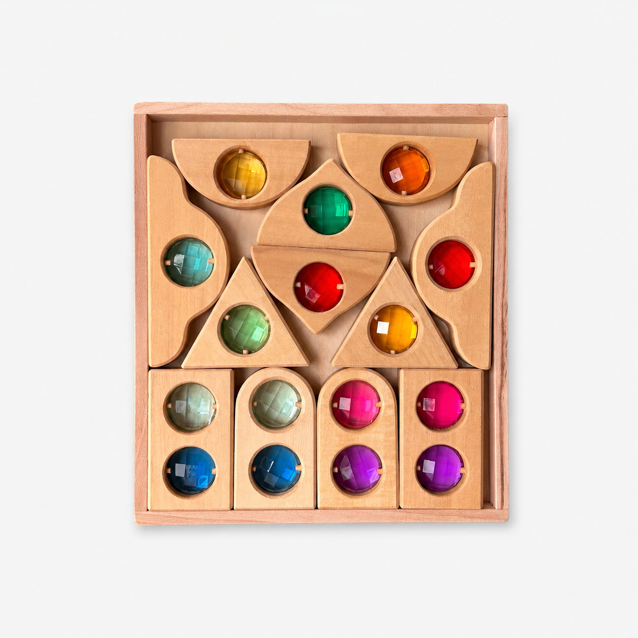 12-Piece Wooden Fairytale Translucent Window Blocks