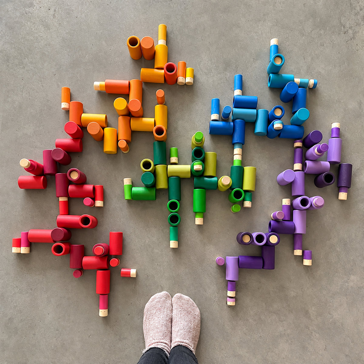 Wooden Sorting And Stacking Toy For Open Ended Play