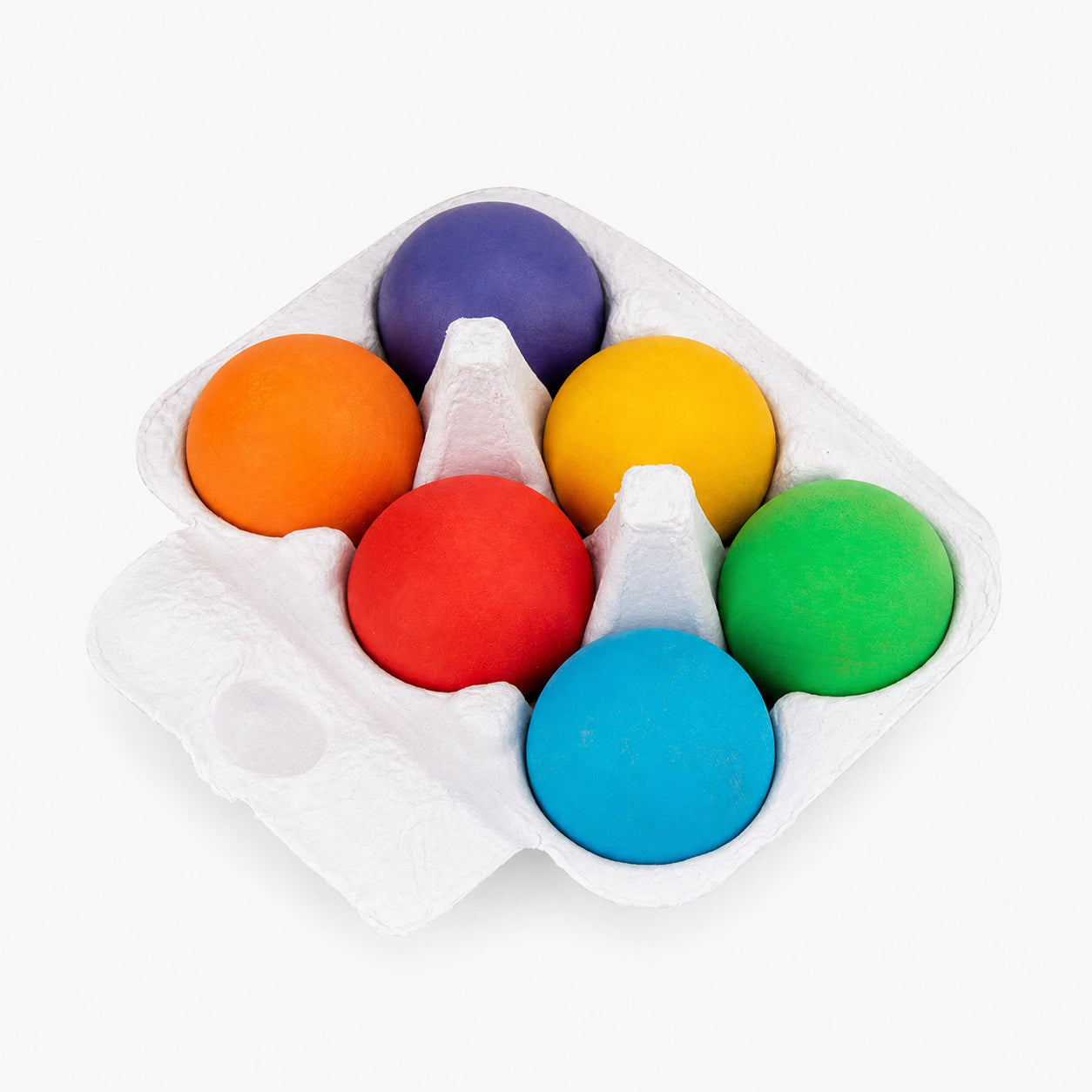 6-Piece Maple Wood Sorting Balls for Rainbow & Marble Play