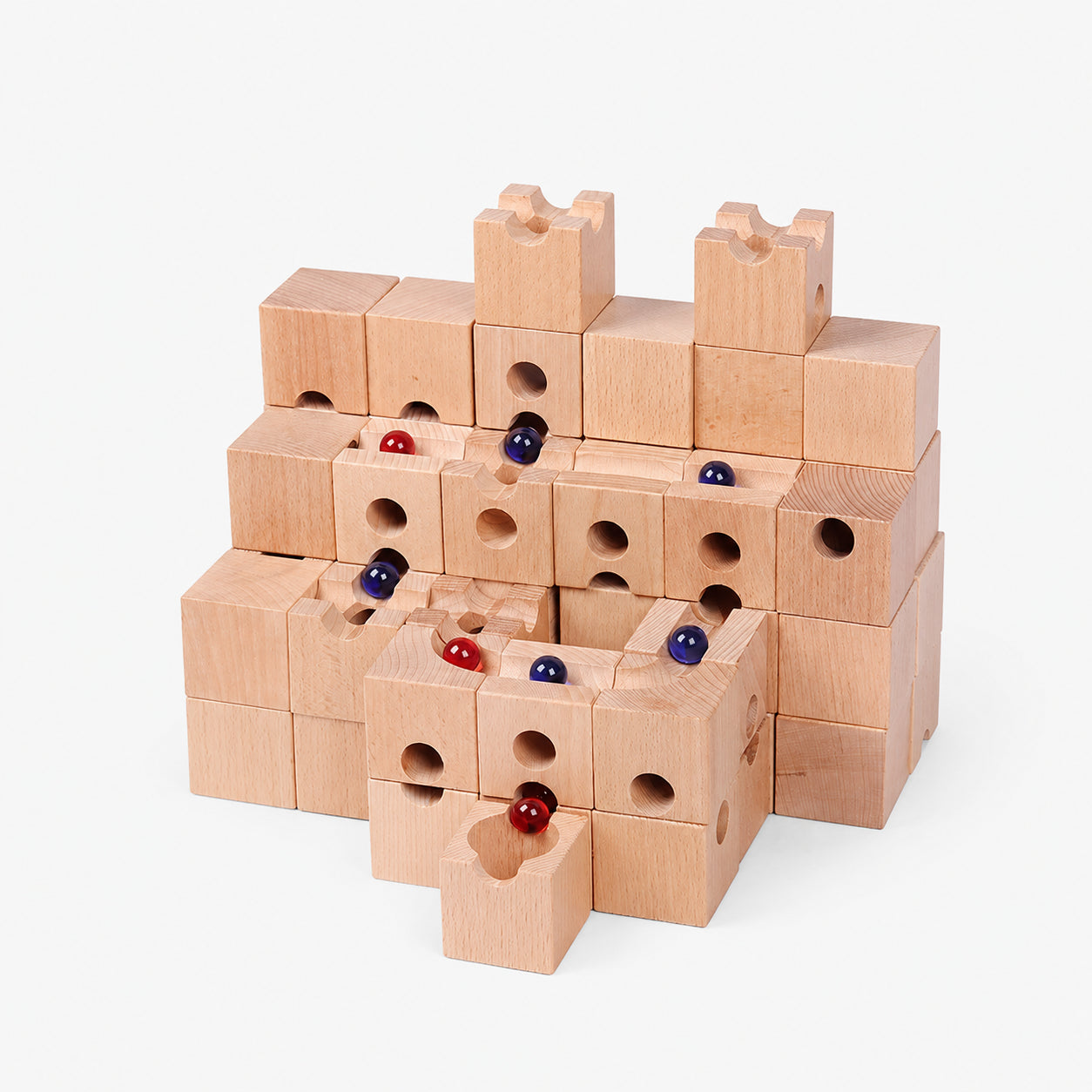 Solid Beech Wood Marble Run Set