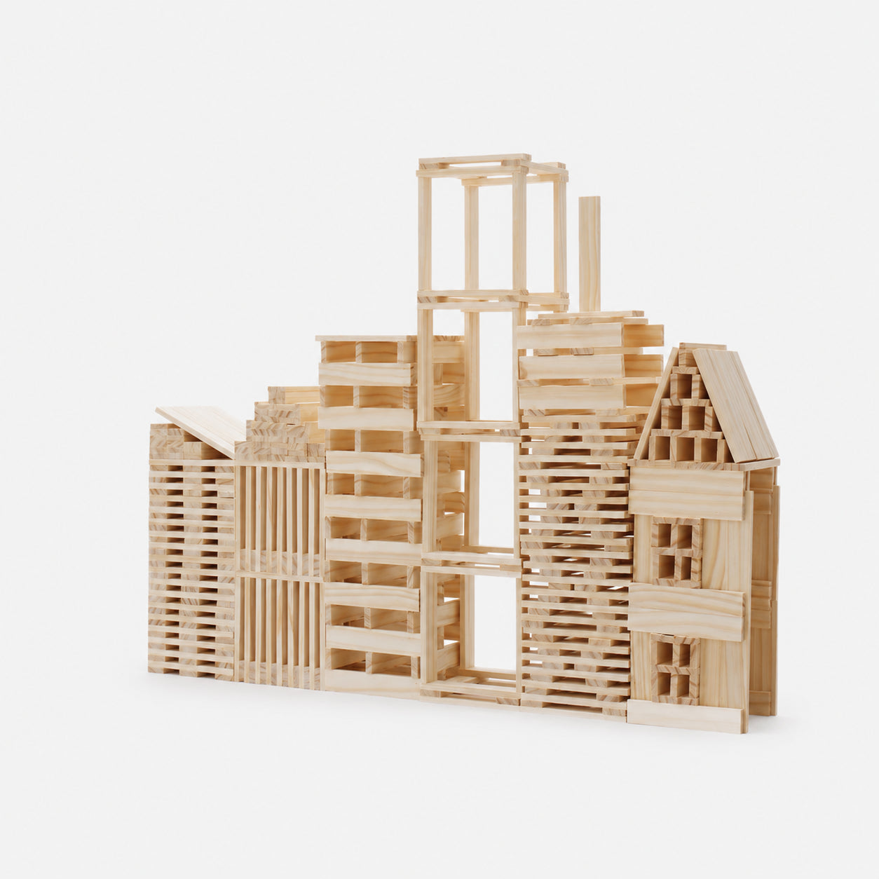 300-Piece STEM Archimedes Wooden Building Blocks Set