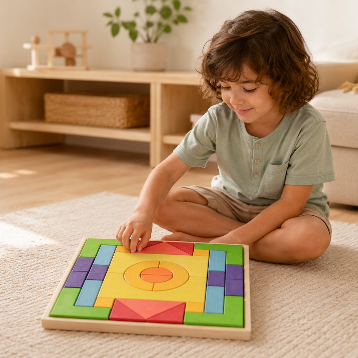 30 Pcs Stained Wooden Basic Building Blocks Set