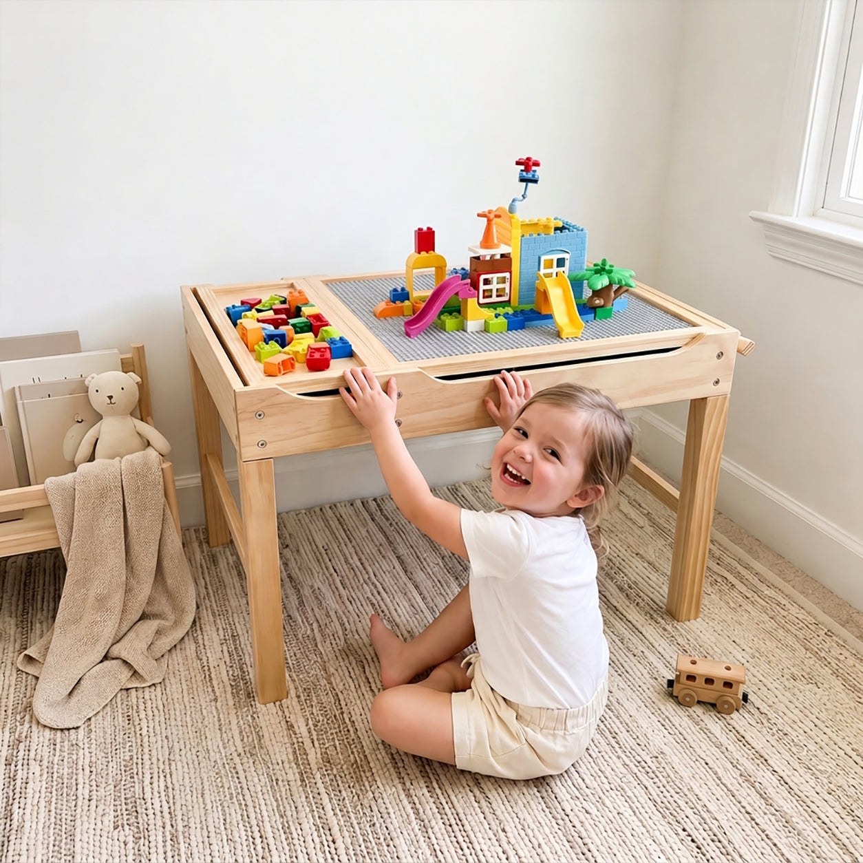 Kids Multi-Activity Desk with Storage & Paper Roll