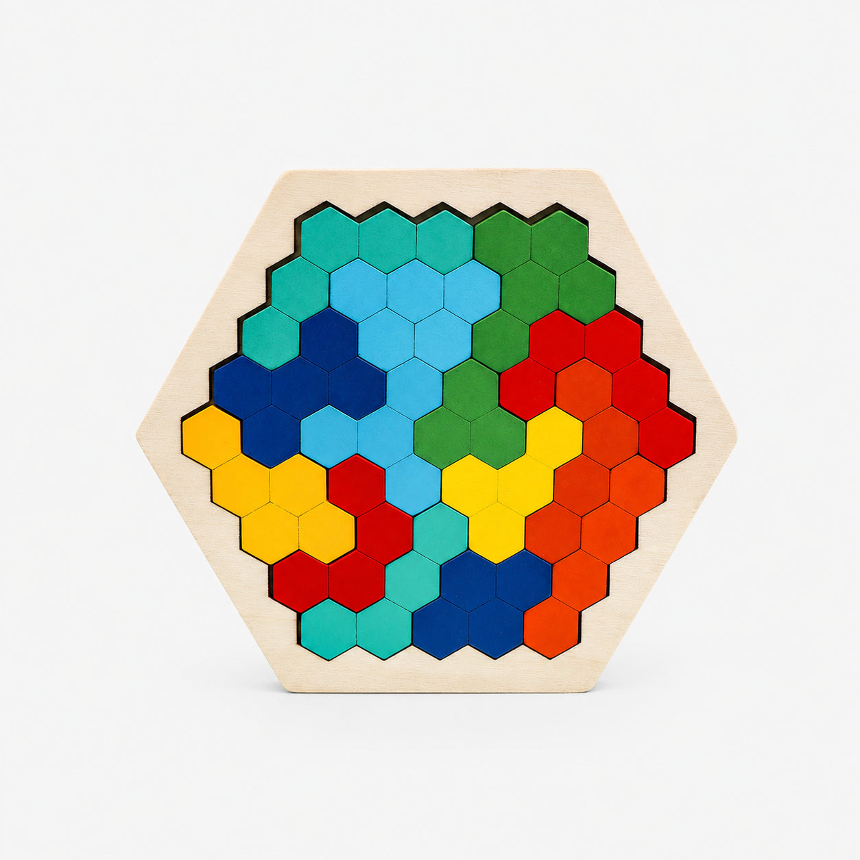 Wooden Hexagon Honeycomb Block Puzzle for Logical Thinking
