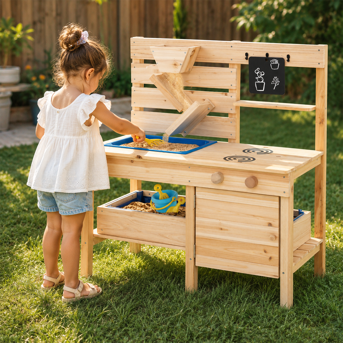 Outdoor Mud Kitchen with Detachable Sandbox