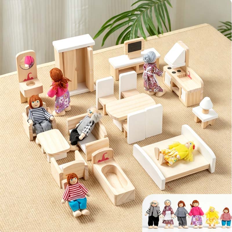 Wooden Miniature Furniture Set for Kids