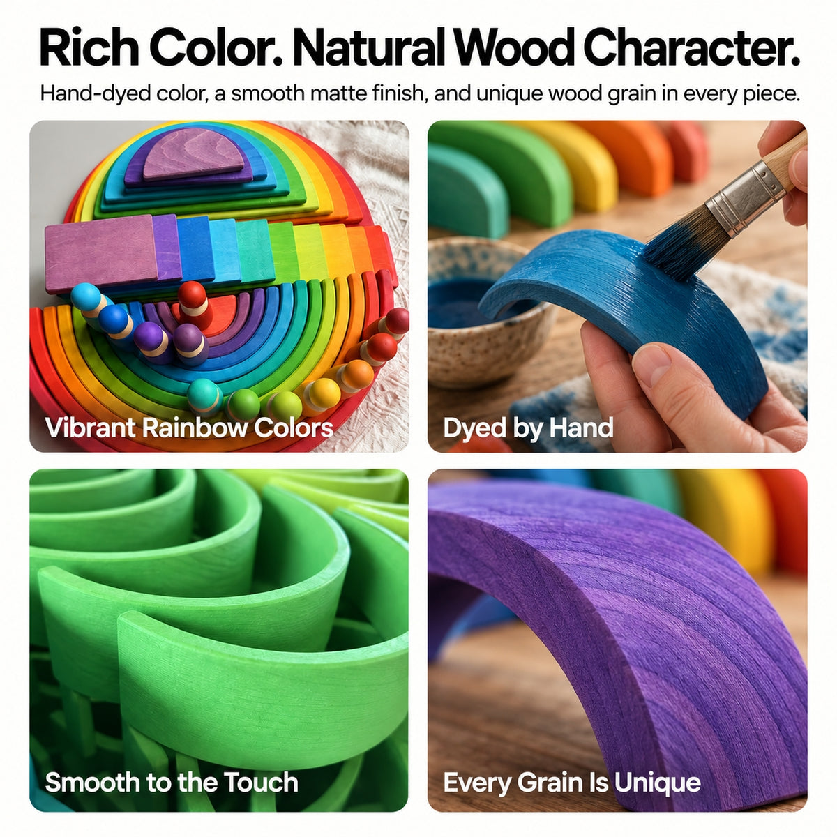 Wooden Rainbow Semicircle Stacker