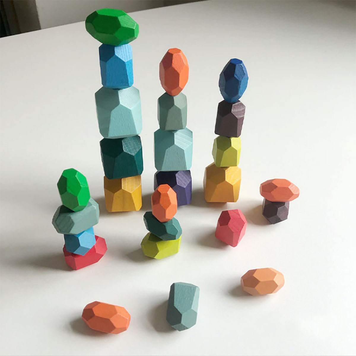 26 PCS Wooden Stone Stacking Blocks
