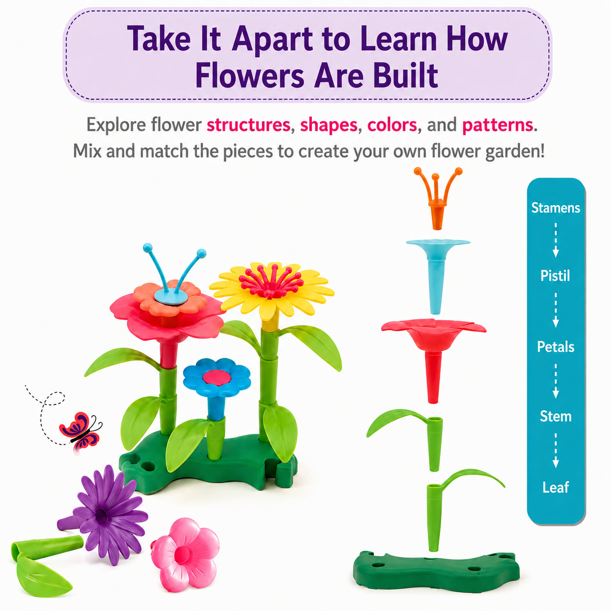 272-Piece Flower Garden Building Toys