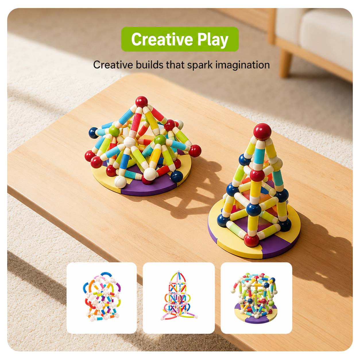 36-Piece Flexible Retractable Magnetic Building Sticks Set