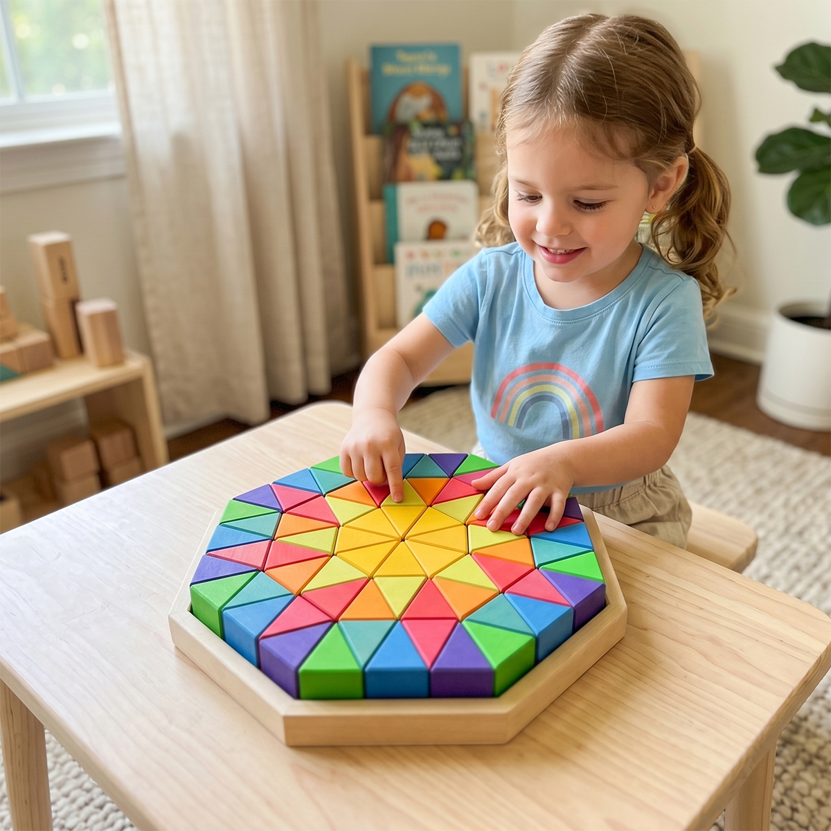 72 Pcs Large Octagonal Wooden Block Puzzle Set