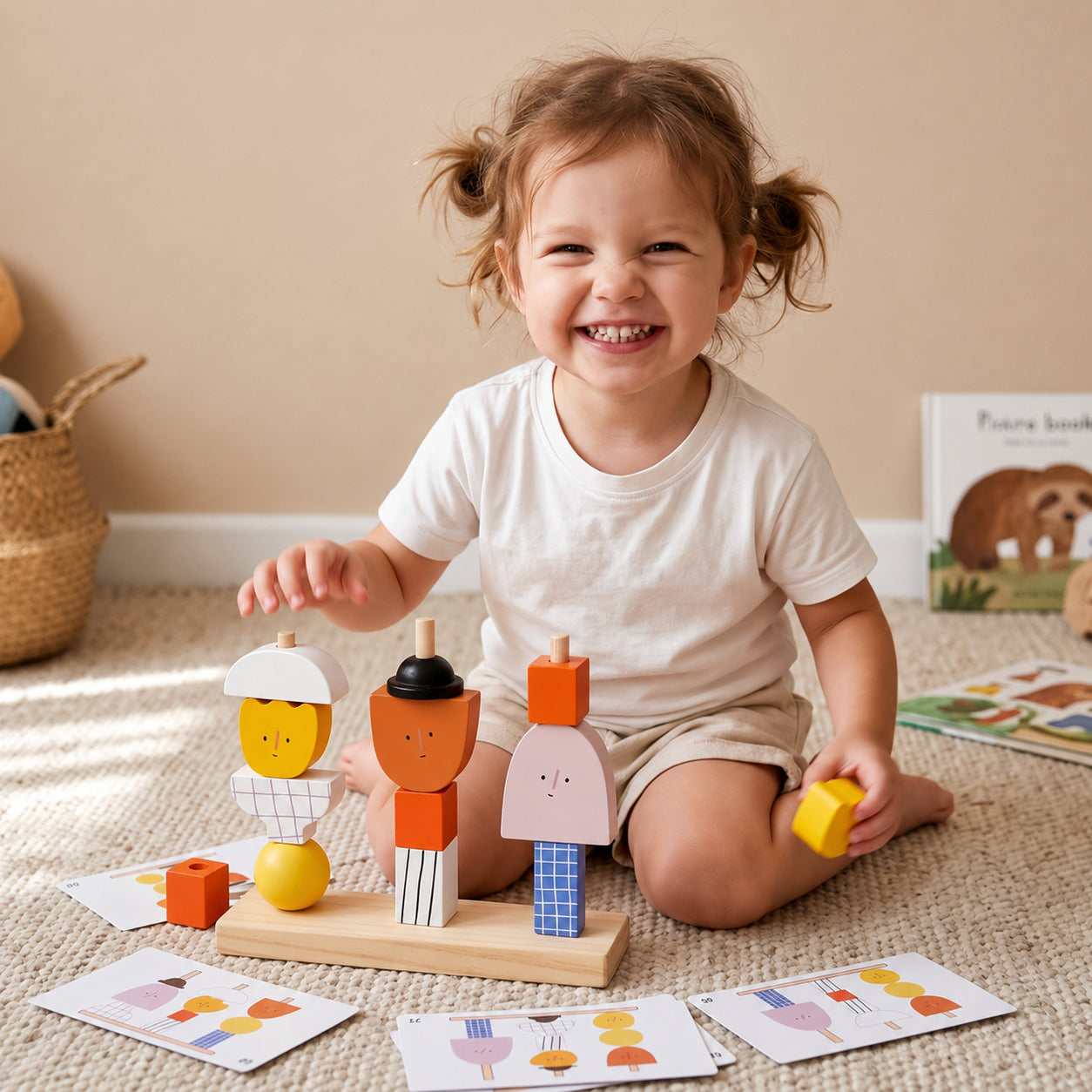 Wooden Sequencing Matching Stacker Toy for Kids