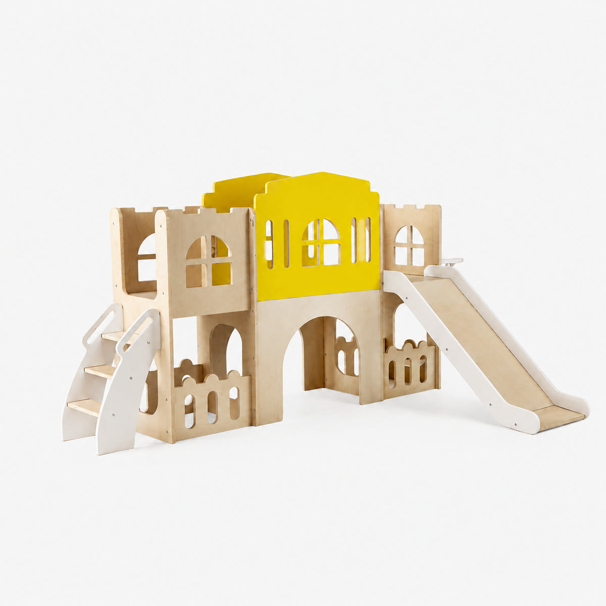 Toddler Indoor Playground with Slide and Basketball Hoop