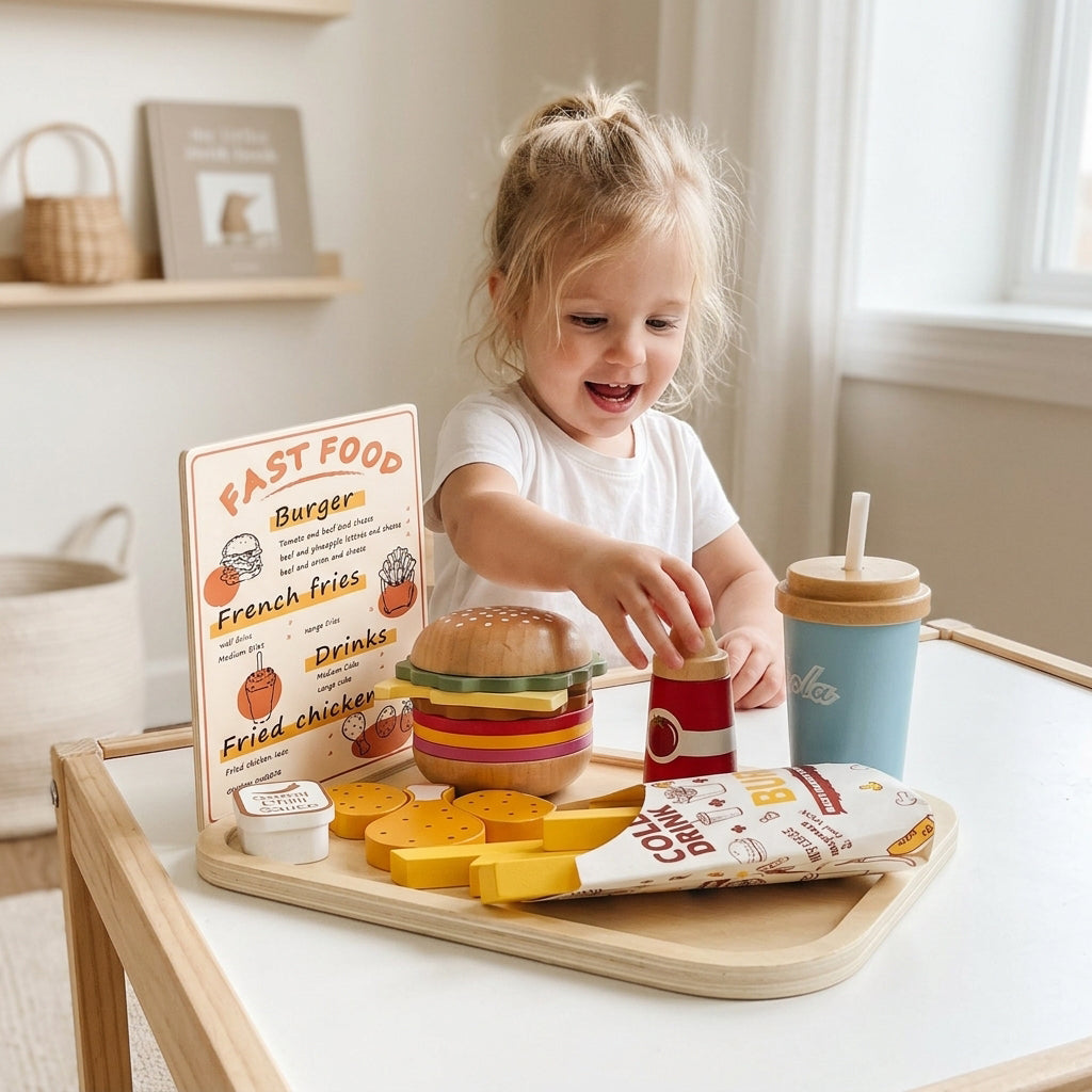 Pretend Play Fast Food Toy with Fries & Drink