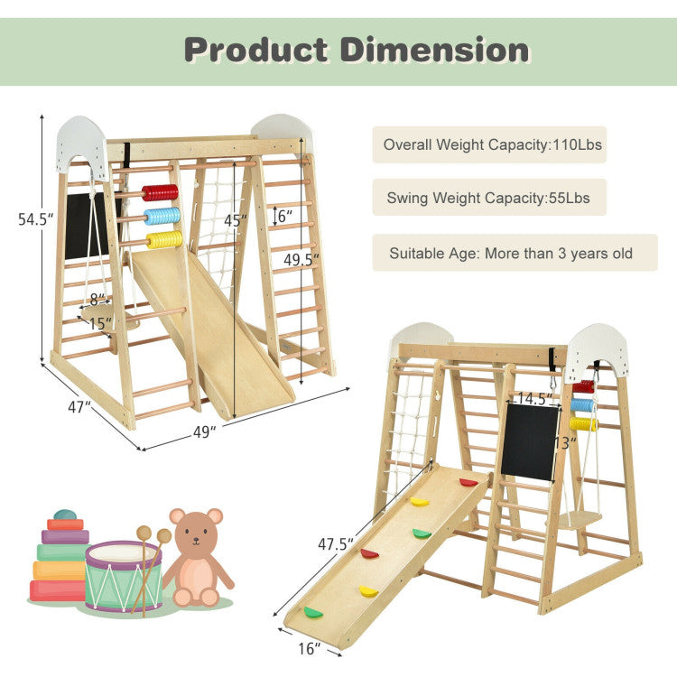 Montessori Indoor Playground with Monkey Bars & Slide