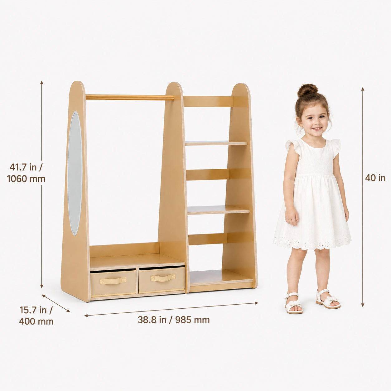 Kids Wardrobe with Mirror