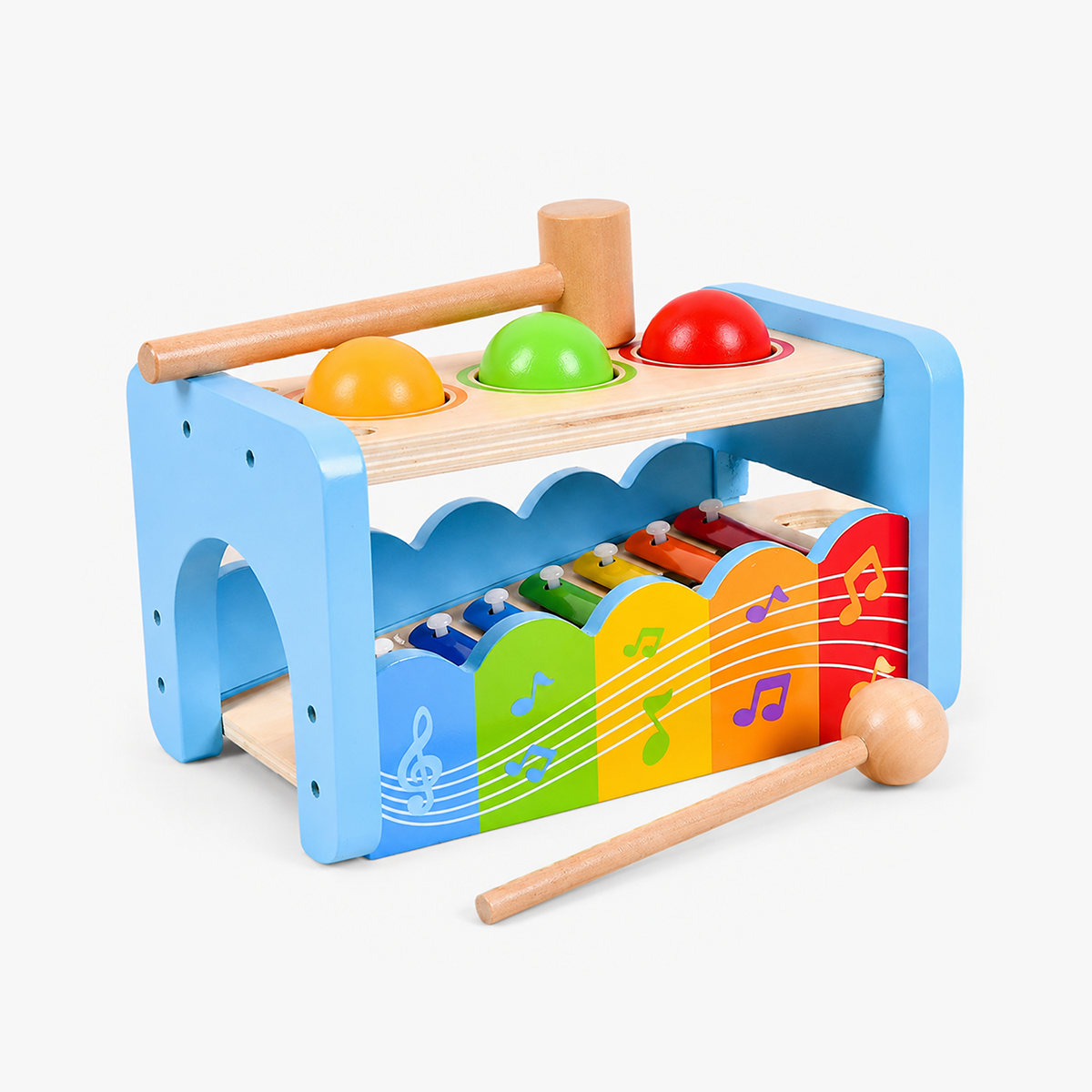 Hicooo® | 2-in-1 Wooden Pound & Tap Bench