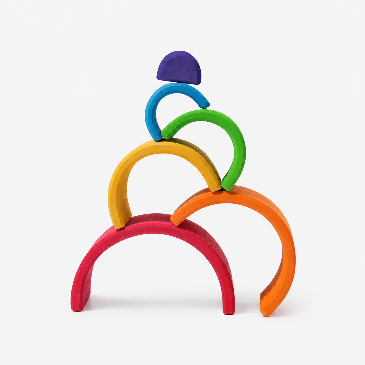 6-Piece Montessori Small Wooden Rainbow Stacker